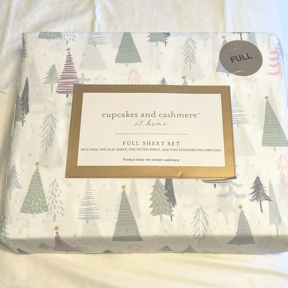 Cupcakes and Cashmere Christmas Trees Full Sheet Set